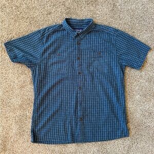 Patagonia Casual Short Sleeve Button Down Blue Checkered Shirt